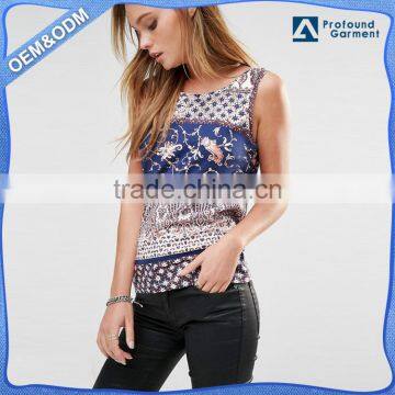 digital fabric printing custom tank top women for summer