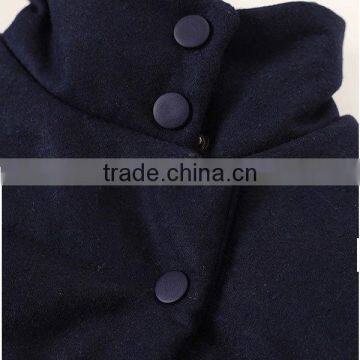 Factory Women Fashion Comfortable Winter Spring Sleeveless Asymmetrical Front Short Back Long Blue Jacket photo-4