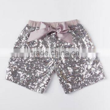 Wholesale Plain Baby Clothing Summer Girls Hot Shorts Elastic Waist Baby Sequin Shorts