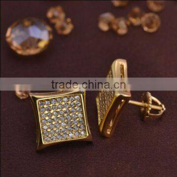 LSE856 men earrings with screw back rhodium plating brass