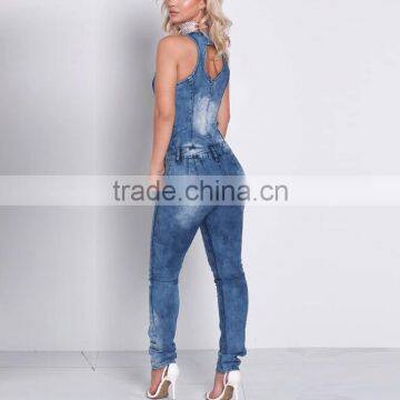 Zm50320b Women Long Trousers Jeans Sexy Hollow Out Slim Ladies Jumpsuits photo-3