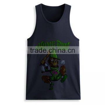 Cheap Printed Front 100 Cotton Wholesale Men Bodybuilding Custom Stringer Tank Top photo-3