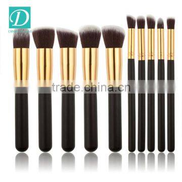 Black Wood Oval Handle Makeup Brushes photo-3