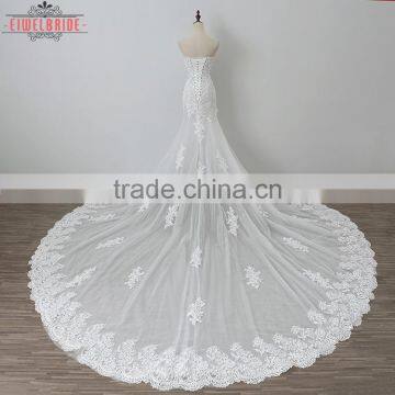 OEM White Long Lace Wedding Dress Mermaid photo-4