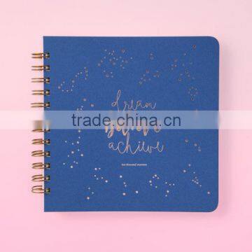 2017 Full Color Spiral Notebook Custom Hardcover Diary Planner With Gold Wire photo-2