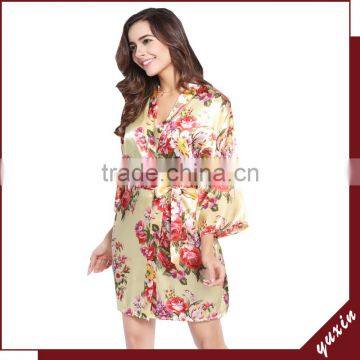 Silk Robe Sexy Kimono Bath Gown With Sleepwear best lady gown ladies bath gown FLS001