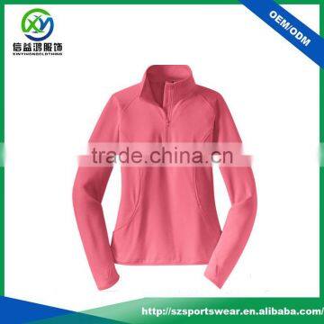 1/2 zip design thumbholes polyester spandex blend high quality ladies sport jacket