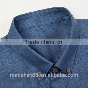 Denim Cotton Fabric Men Shirts Short Sleeve Shirts for Boys 2017 photo-2
