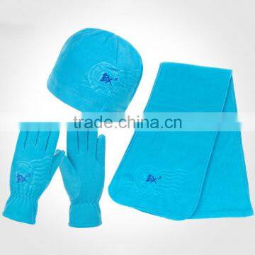 Unisex 3 pcs set Winter Fleece hat Beanie Skull Hat Scarf Gloves Ski Snow Gift Set