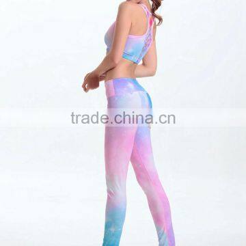 Athletic Fitness Gym Sports Printed Bra Running Yoga Pants Leggings Outfits