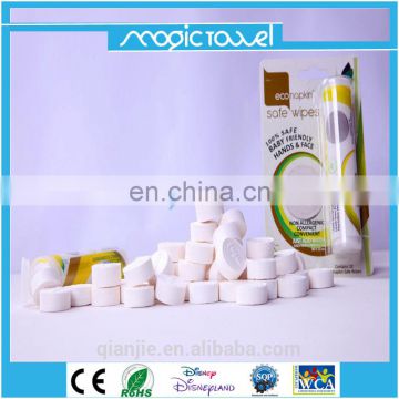 Spunlaced cleaning wipes outdoor used nonwoven wipes Compressed magic towel