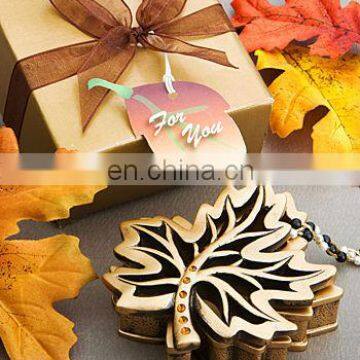 Golden Autumn Leaf Themed Curio Box decoration wedding favours