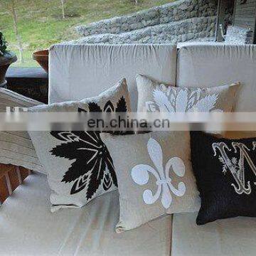 2016 hot sale printing / applique linen cushion cover