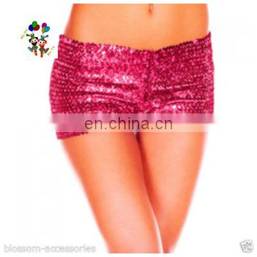 Burlesque Fancy Dress Sexy Girls Hot Pink Short Sequin Pants HPC-3026