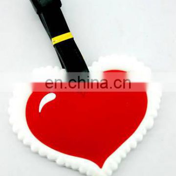 die-cute heart shape red color luggage tag unique bag tag