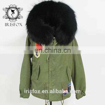 Irisfox 2016 winter warm raccoon fur hooded coat