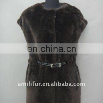 Top Quality New Release Fashion Ladies Rex Coat With Belt 2012/2013(STY/NO.B118)