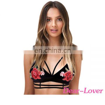 Women's Hammock Rose Embroidery Bralettes Sexy Lingeries