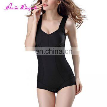 Black Wide Shoulder Straps Shapewear Bodysuit