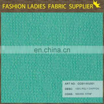Chiffon Solid China Textile Dyed Polyester Chiffon Fabric Plant Green Chiffon Fabric photo-3