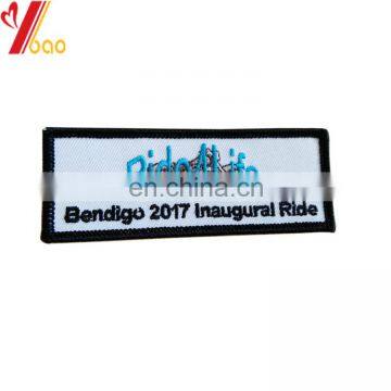 Custom rectangle shape iron on & saw on embroidery patch