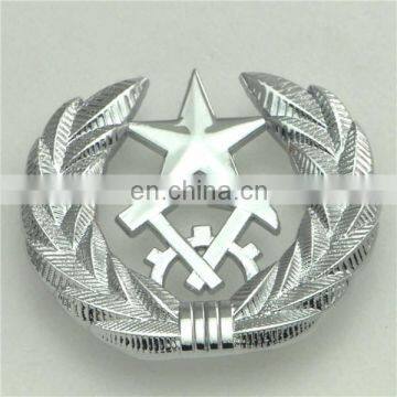 Customized Metal silver plated Military Navy cap badge