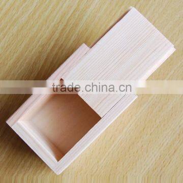 Unfinished sliding lid pine wood boxes for gift, small wooden box OEM accept