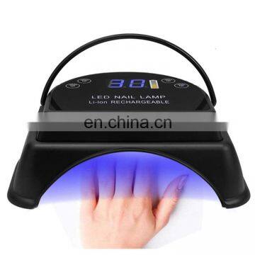 Rechargeable 64W Quikly Dry LED Nail Lamp for Salon Nail Polish With Lifting Handle Touch Sensor LCD Screen