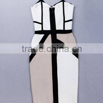 Summer Dress 2015 New Fashion Women Strap Blue Beige Black V Neck Strap Women Sey Mini Evening Party Bandage Dresses Bandage Bod photo-5