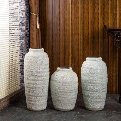 Chinese Modern Simple Style Fashion Jingdezhen Large White Ceramic Vase For Hotel Showroom