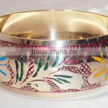 2015 Designer Metal Bangle With Colorful Leaf and Flowers 13469