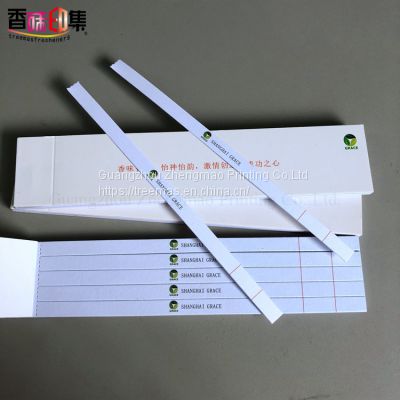 Custom logo print Blotter paper Fragrance test strips Smelling paper for Fragrances and Essential Oils in perfume shop