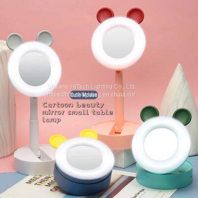 Cartoon Led Makeup Beauty Mirror Light Table Lamp Net Red Dressing Desktop Portable Folding Light Table Lamp photo-4
