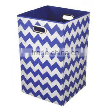 Bold Blue Folding Laundry Basket