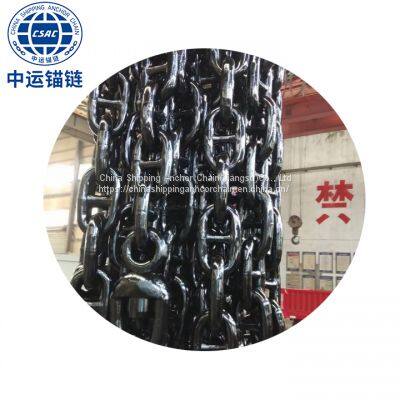 84mm Black Painted floating wind power platform  studless link anchor chain