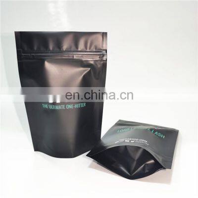 3.5g 7g 10g Frosted Matte Black Tea Stand Up Aluminum Foil Zipper Zip Lock Pouch Package bags for Doypack Mylar Storage Zip