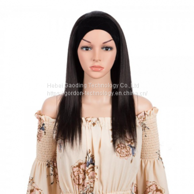 Natrual Color Long Straight Headband Human Hair Wig