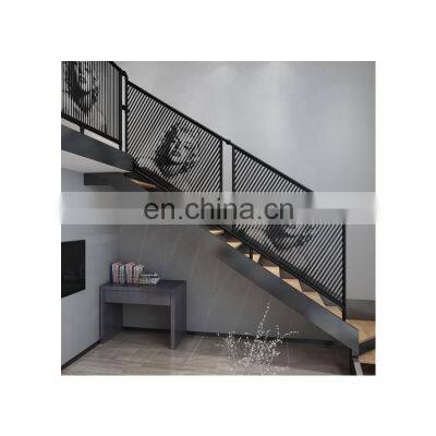 Simple modern creative stair handrail duplex luxury guardrail Nordic villa fence corridor railings