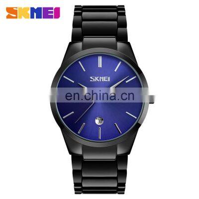 SKMEI 9140 Mens Stainless Steel Metal Belt Current Watches Man Japan Quartz Calendar Watch Men Luxury photo-3