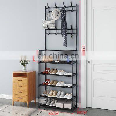 Clothes hanging hat rack landing solid wood multifunctional bedroom household porch small simple combination