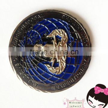 Custom metal lapel pin challenge coin LEAVES GOLDEN BADGES