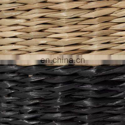 Black Seagrass Laundry Basket With Carring Handle Customized Color Hot Deals Hamper Storage Basket Wholesale