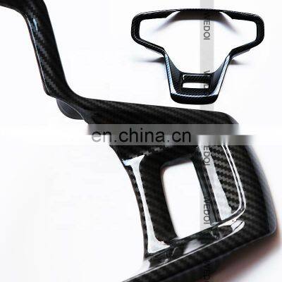 High Quality Car Steering Wheel Decorative for Ford Bronco Carbon Fiber Pattern ABS Cover Trim Decal Accessories