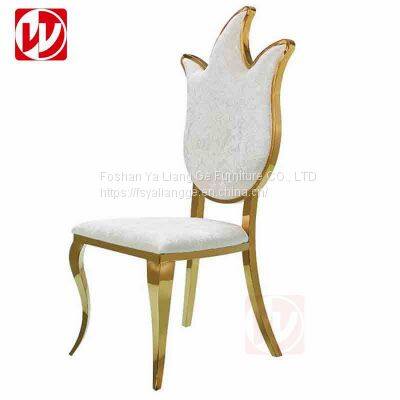 Modern Hotel Restaurant Furniture Beige Velvet Silver Stainless Steel Banquet Chair Dining Chairs