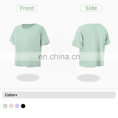 High Quality Custom Short T Shirt Women ECO Friendly Super Soft Cropped Sport Loose T Shirt photo-5
