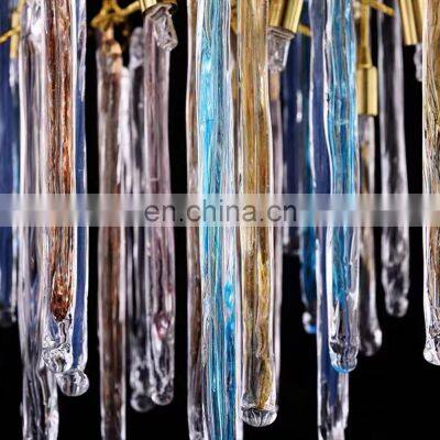 Luxury Stairs Chandelier Modern Gold Crystal Tree Branch Glass Chandelier Lamp