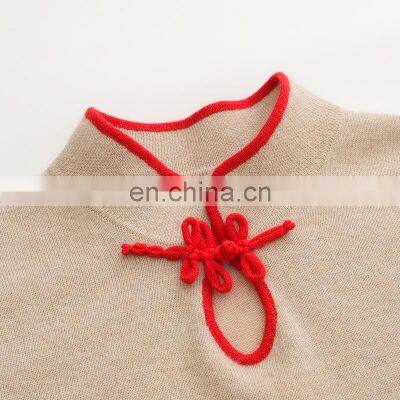 Neo-Chinese Style Pure Cashmere Dress Long Slim Fit A-Line Button Decoration Floor-Length Natural Breathable Sustainable Autumn photo-4