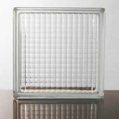Popular Decoration 190*190*80mm Decorative Cloudy Crystal Side in Colored Glass Block Brick