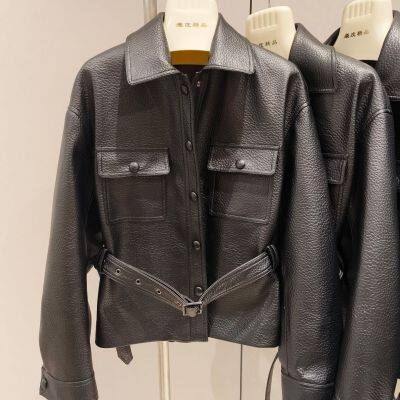 Imported foam sheepskin big brand same style sheepskin short jacket women 2025 spring new waist slimming genuine leather jacket