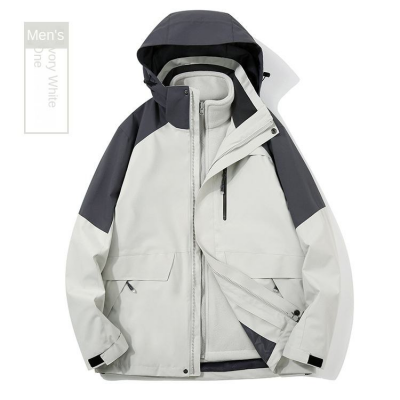 Outdoor Camping, Hiking, and Travel Two-piece Rechargeable Clothing - Stand up Zipper, Logo Printed Three in One Workwear Wholesale photo-2